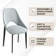preview thumbnail 68 of 83, Amalfi Mid-Century Modern Upholstered Dining Chair - Open Back Side Chair with Metal Legs for Kitchen, Dining Room & Living Room