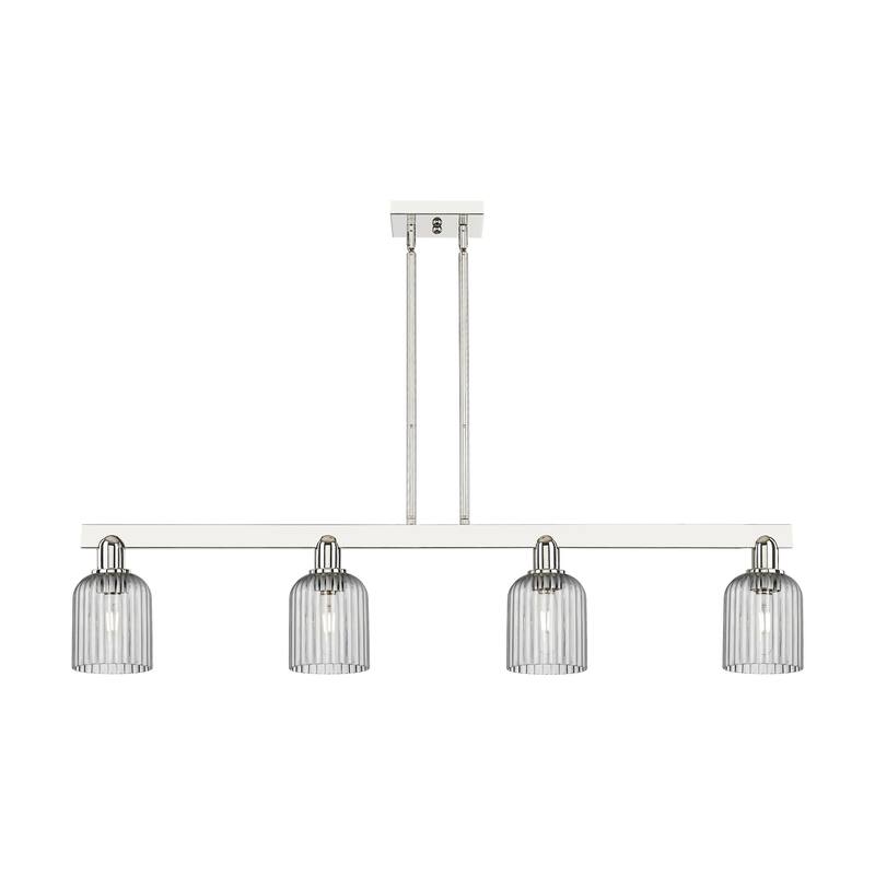 Innovations Lighting 716-4I-10-48 Bridal Veil Linear Bridal Veil 4 - Polished Nickel / Light Smoke