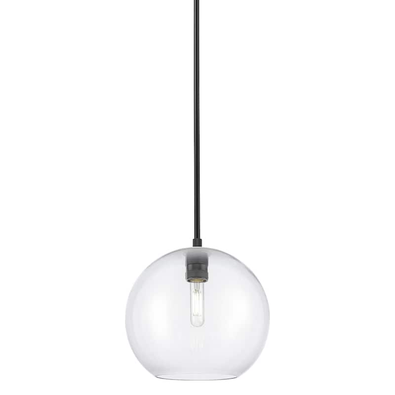 Innovations Lighting 434-1S-10-10 Crown Point Pendant Crown Point 10" - Matte Black / Clear