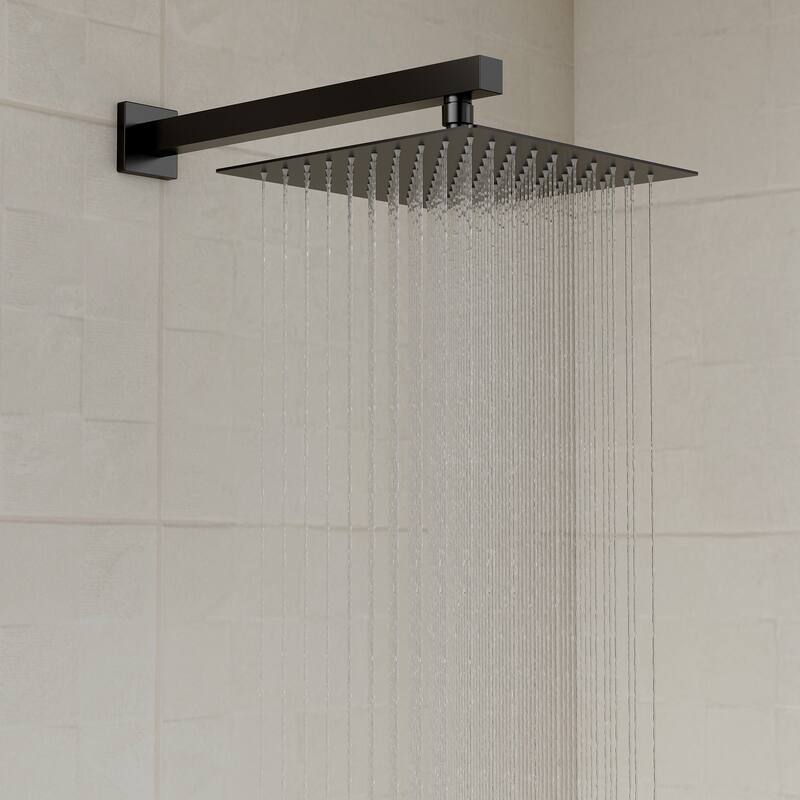 GRANDJOY 2-Spray Concealed Rain Shower System with Handheld, Wall-Mount Modern Design