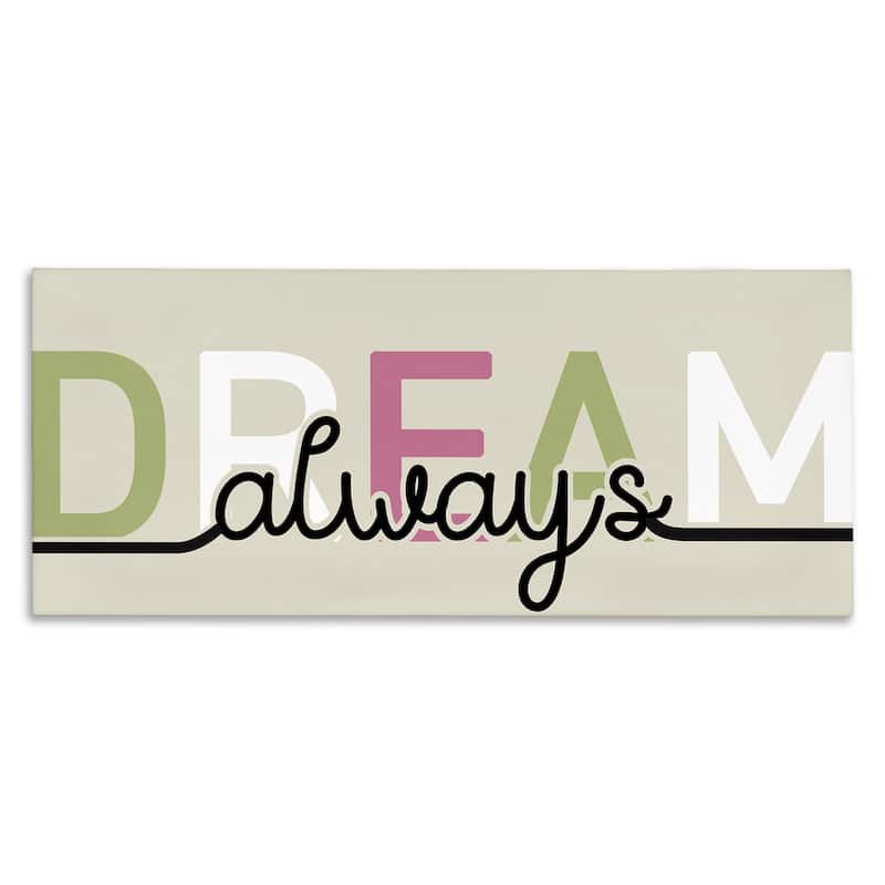 Stupell Muted Dream Always Canvas Wall Art Design By Kim Allen - 24 x 10