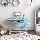 preview thumbnail 8 of 16, Qaba Kids Desk and Chair Set, Height Adjustable Kids School Study Desk and Chair Set with Tilt Desktop