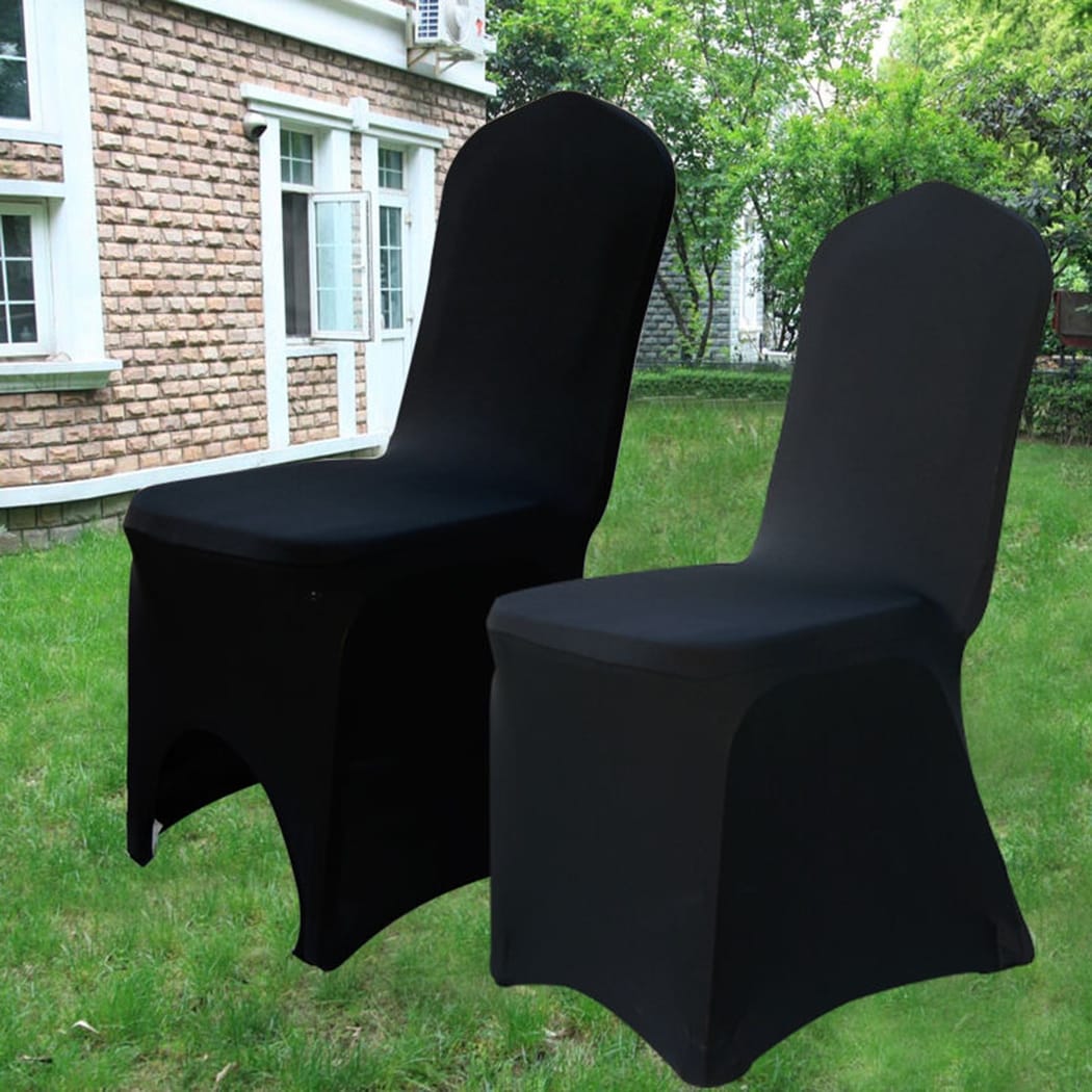 Black Stretch Spandex Chair Covers Wedding - 50 PCS Banquet Events Party  Universal Dining Decoration Scuba Elastic Chair Covers Good (Black, 50) :  : Home