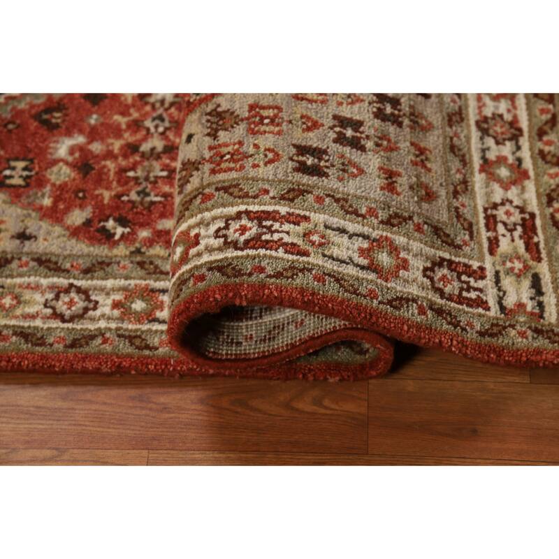 Geometric Heriz Serapi Indian Foyer Rug Handmade Wool Carpet - 2'10"x 5'4"