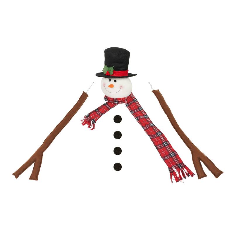 4 FT Pre-lit Hinged Full Tree, Snowman-Shaped Artificial Christmas Tree with LED Lights and 380 Branch Tips for Festival