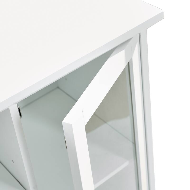 Buffet Sideboard, White Multi-Functional Storage Cabinet,51" W x 16" D x 33" H