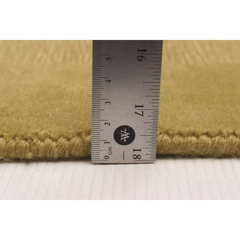 ECARPETGALLERY Hand Loomed Kashkuli Gabbeh Gold Wool Rug - 6'6 x 9'11