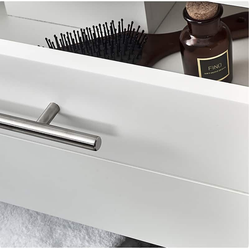 Fresca Lucera 60" Wall Mounted Double Basin Vanity Set with Cabinet,