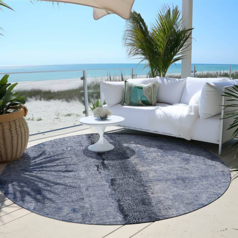Dave Unique Abstract Spill-Resistant Blended Style Outdoor Rug