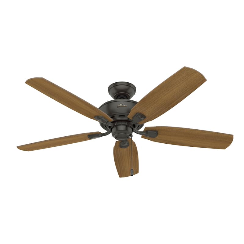 Hunter 52' Amberlin Ceiling Fan with LED Light Kit, Pull Chains - Farmhouse, Transitional, Rustic