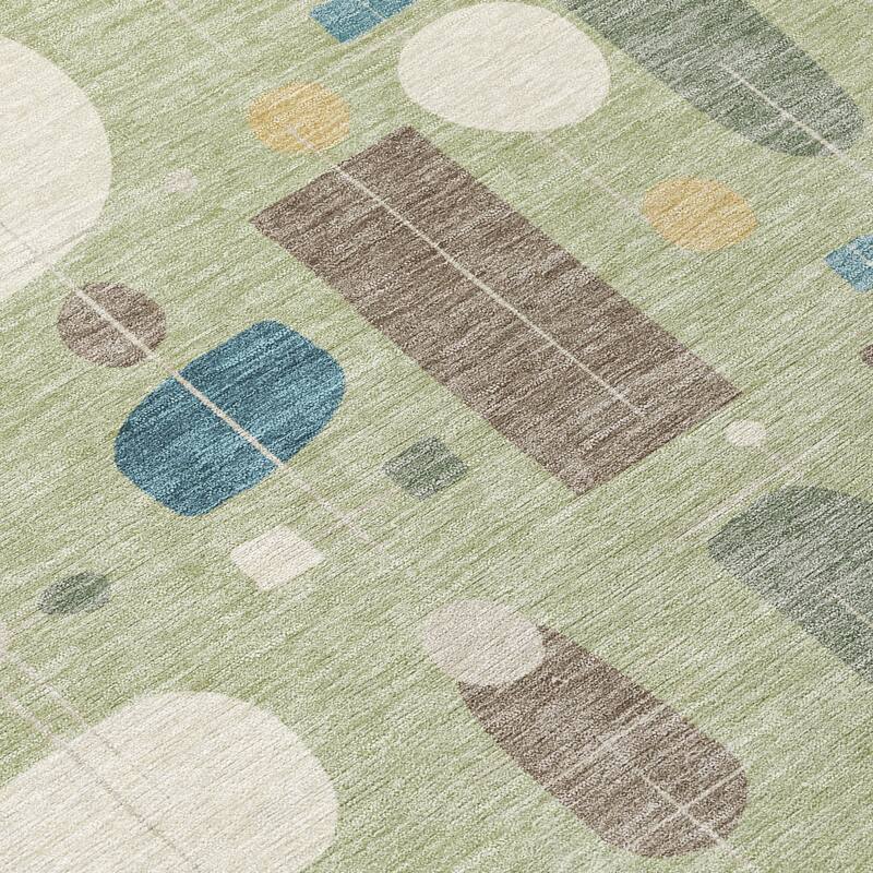 Machine Washable Indoor/ Outdoor Contemporary Fun Chantille Rug