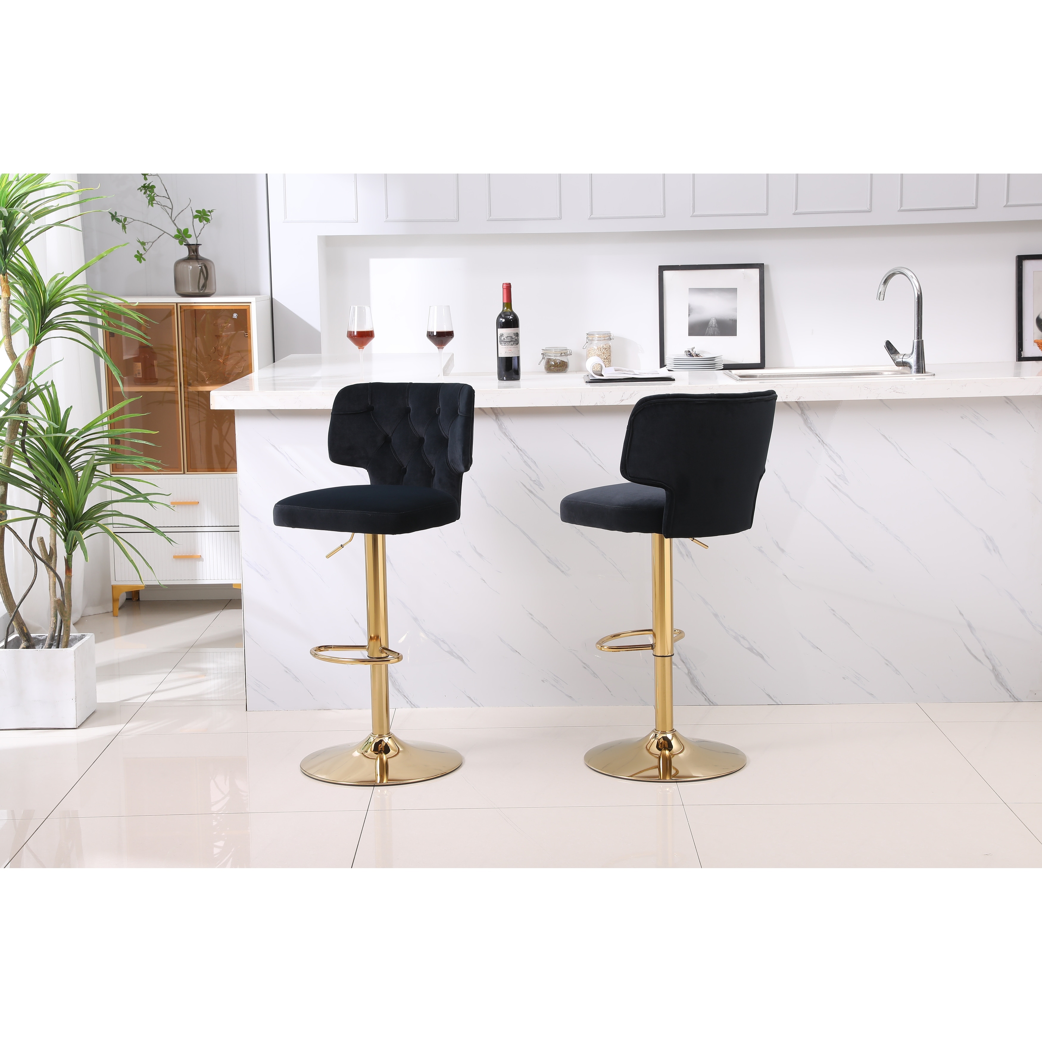 Black kitchen store island chairs