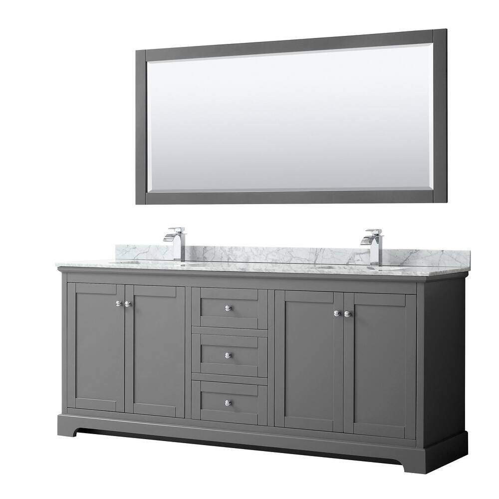 Wyndham Collection Avery 80" Free Standing Double Basin Vanity Set