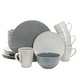 preview thumbnail 1 of 3, Elama Tahany Slate and Stone Pearl 16-piece Dinnerware Set