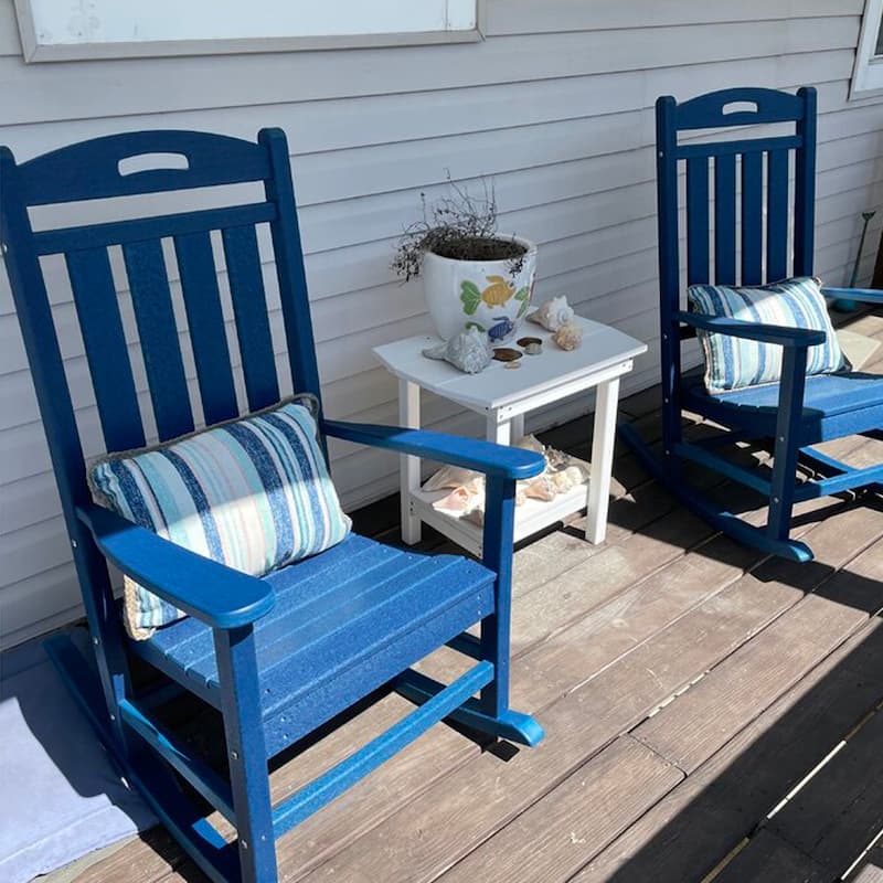 Polydun Outdoor Plastic Rocking Chair - Navy Blue