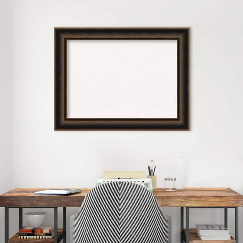 Villa Oil Rubbed Bronze Wood Framed White Corkboard Bulletin Board