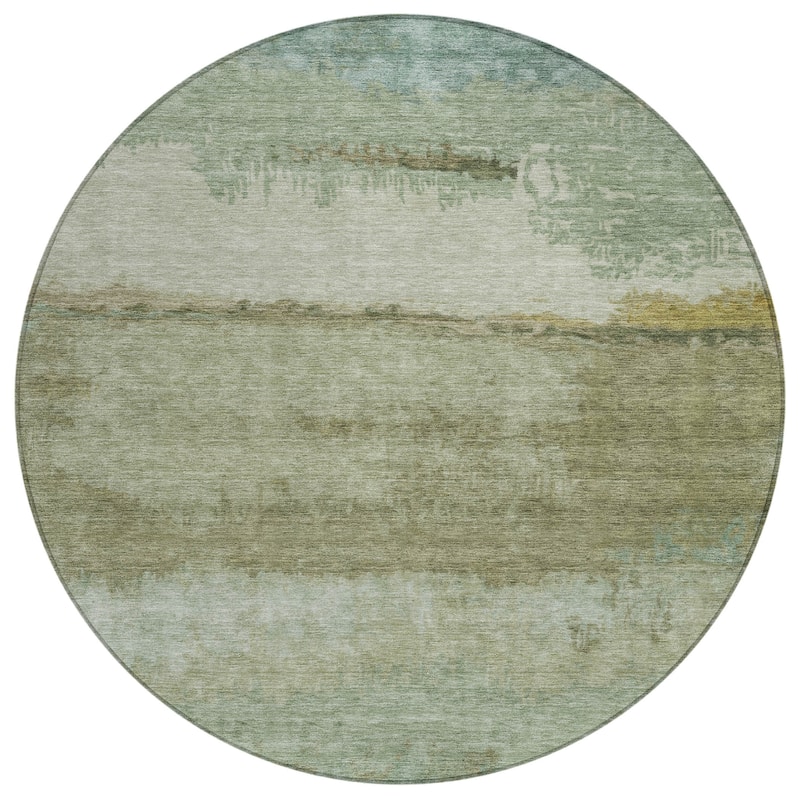 Machine Washable Indoor/Outdoor Watercolor Ombre Chantille Rug