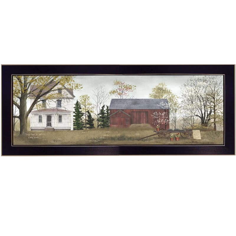 TrendyDecor4U Farmhouse "Spring Flowers" Framed Print Wall Art by Billy Jacobs