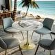 preview thumbnail 20 of 27, Kitchen Dining Table Marble Tabletop Round Modern Sintered Stone Bar Bistro Table