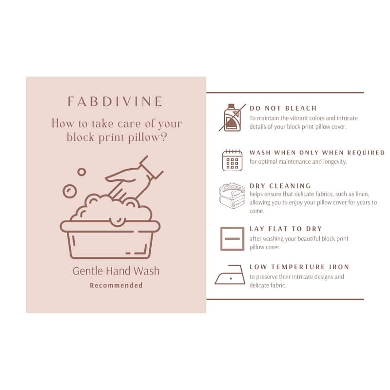 Fabdivine Cotton Indoor Sofa Block print pillow Cover