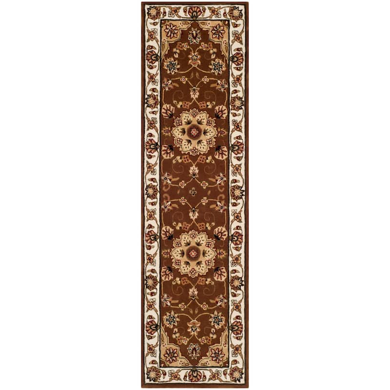 SAFAVIEH Handmade Sherita Traditions Katre Traditional Oriental Wool Rug - 2'3" x 10' Runner - Tan/Ivory