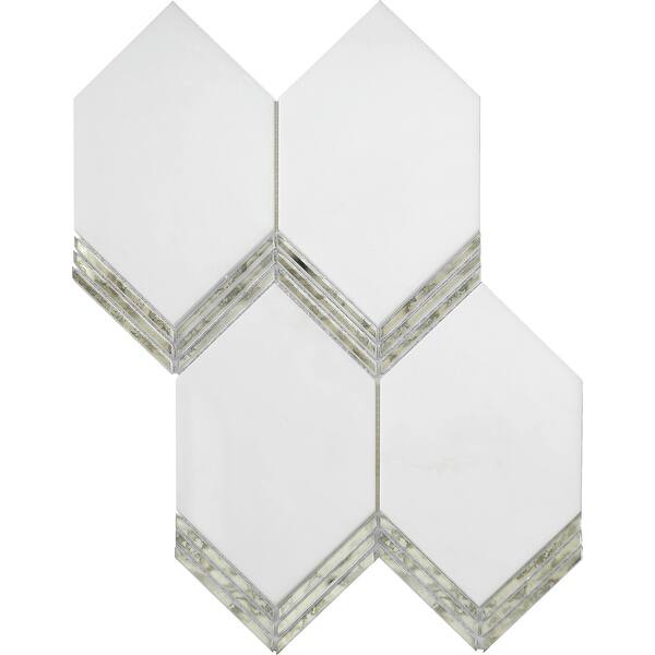 Emser Tile W94INTRM1115MPK Intrigue - 10-11/16" x 14-9/16" Deco Floor and Wall Mosaic Tile - Varied Marble Visual - Mirror