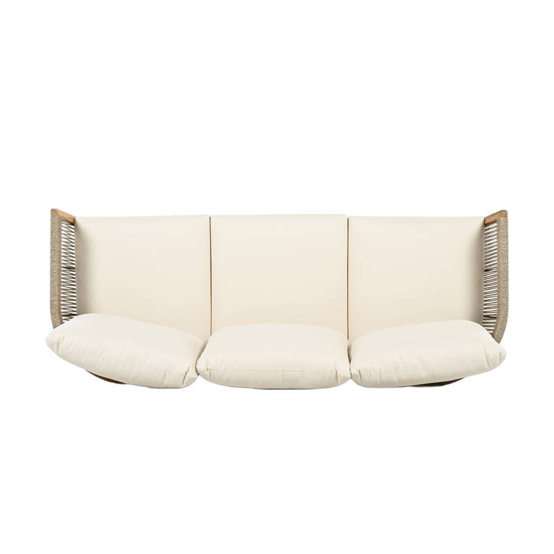 Christopher Knight Home - Everly 5-Piece Acacia Wood & Woven Rope Outdoor Furniture Set