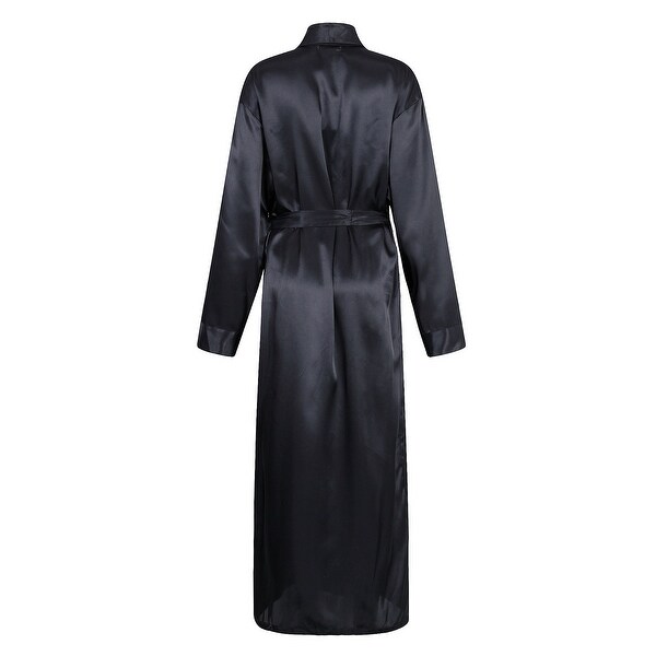 black satin robe with hood