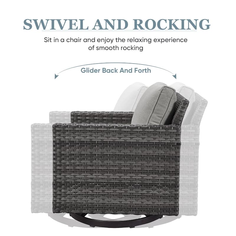 Outside Sofa Chairs with Grey Wicker Fire Table - Grey Wicker Sofa Set w/ Grey Wicker Fire Table