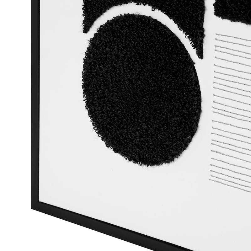 American Art Decor Memories in Shapes Framed Printed, Embroidered & Tufted Canvas Wall Art - 20.75" x 28.75"