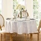 preview thumbnail 43 of 48, Elrene Barcelona Damask Elegant Fabric Tablecloth 60"x84" Oval - White