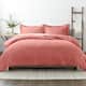 Soft Essentials Oversized 3-piece Microfiber Duvet Cover Set - Clay - Full - Queen