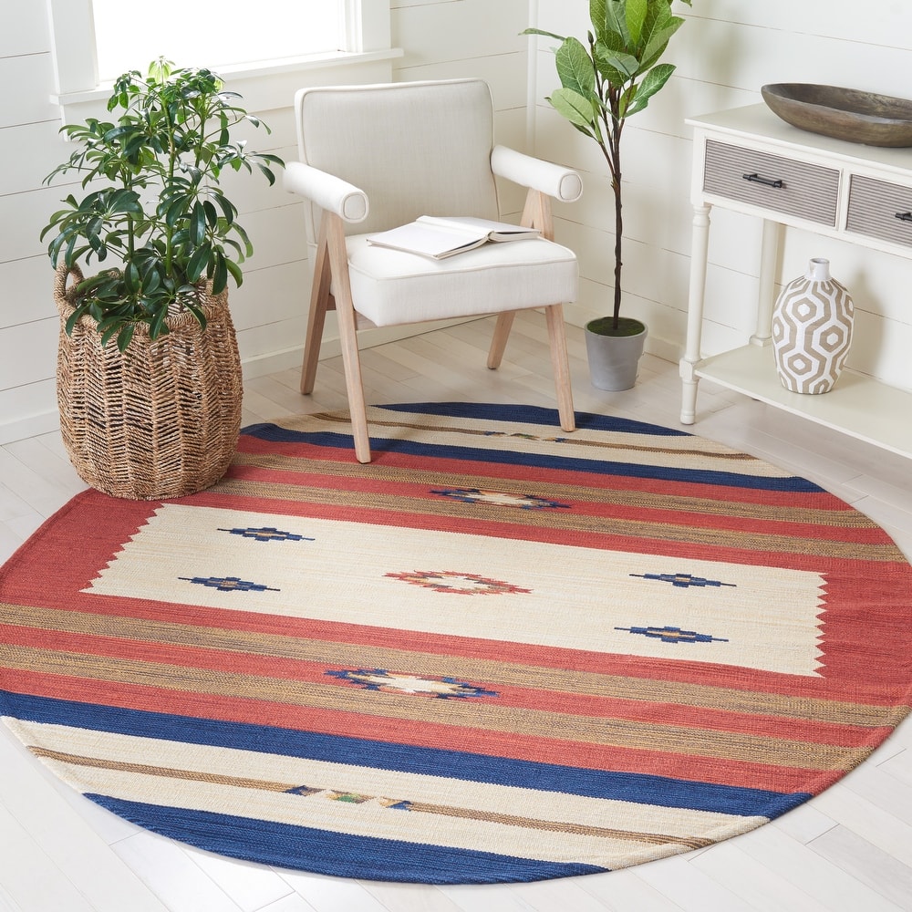 SAFAVIEH Handmade Flatweave Montauk Sheffield Boho Tribal Cotton Rug
