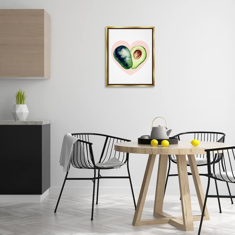Stupell Heart Shaped Avocado Framed Floater Canvas Wall Art Design By Lil' Rue