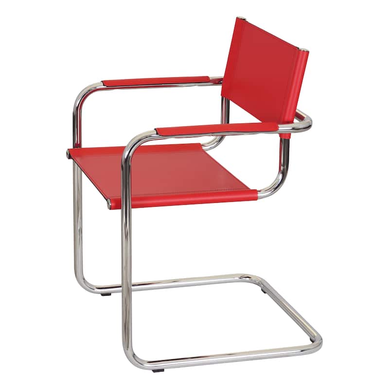 Breuer Chair Company Mart Stam Cantilever Armchair Arm Chair w/ Chrome Frame (Various Bonded Leather Colors)