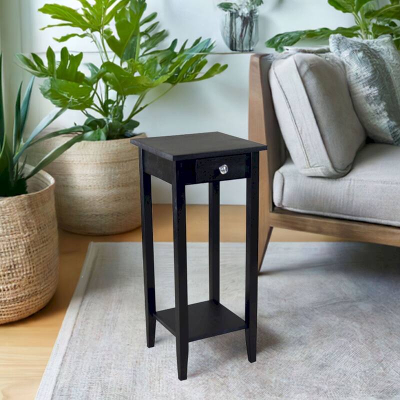 2-Tier Solid Acacia Wood Plant Table with Drawer