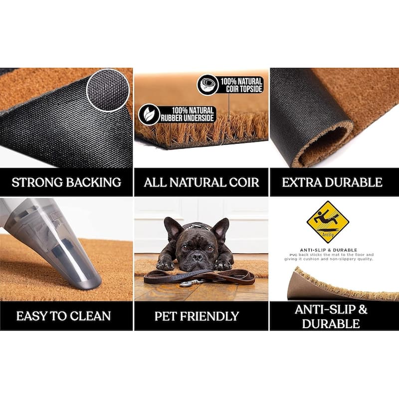 A1HC Abrilina Hand Crafted Heavy Duty Outdoor Monogram Doormat 36"X72"
