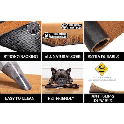 A1HC Abrilina Hand Crafted Heavy Duty Outdoor Monogram Doormat 36"X72"