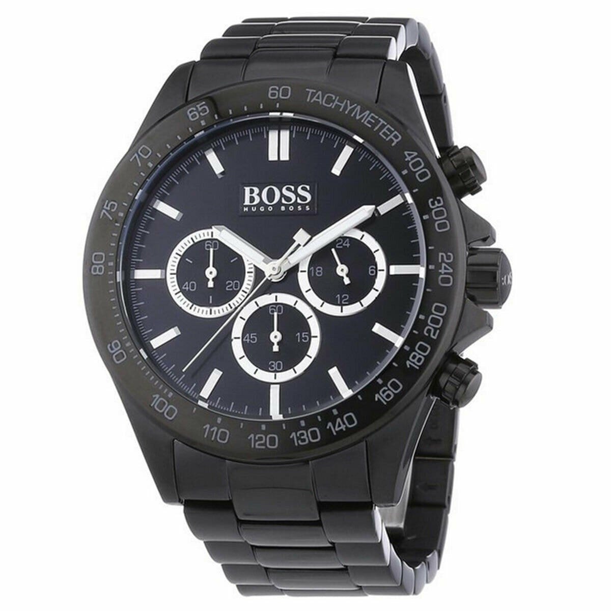 Hugo Boss Men's 1512961 'Hugo Boss Chronograph' Chronograph Black Stainless  Steel Watch - Overstock - 32396942
