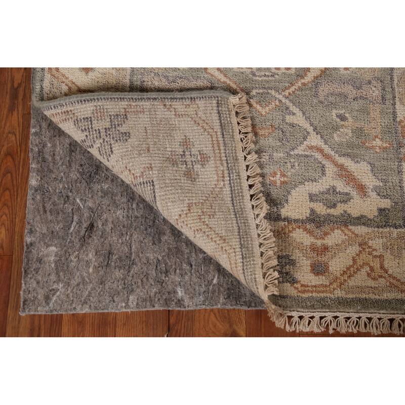 All-Over Oushak Indian Runner Rug Hand-Knotted Wool Carpet - 2'7"x 10'0"
