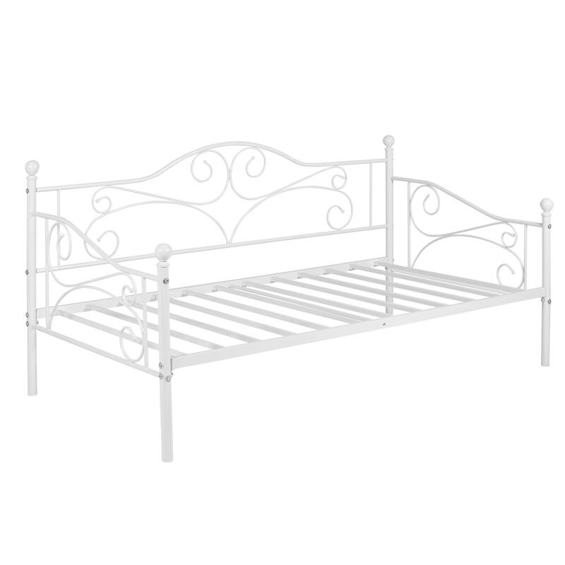 Javlergo Twin Metal Daybed Modern Sofa Bed Frame with Headboard No Box Spring Needed