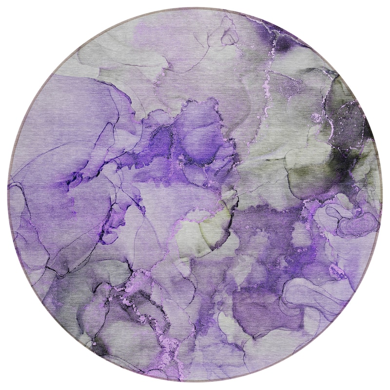 Machine Washable Indoor/ Outdoor Abstract Chantille Rug