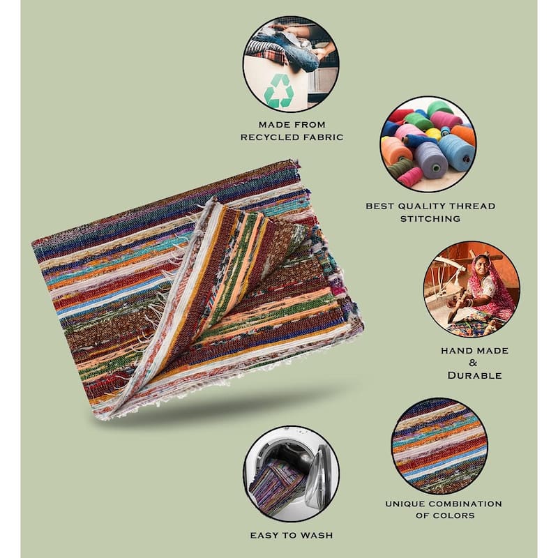 Aakriti Eco-Friendly Chindi Rugs - (5x3 Feet)