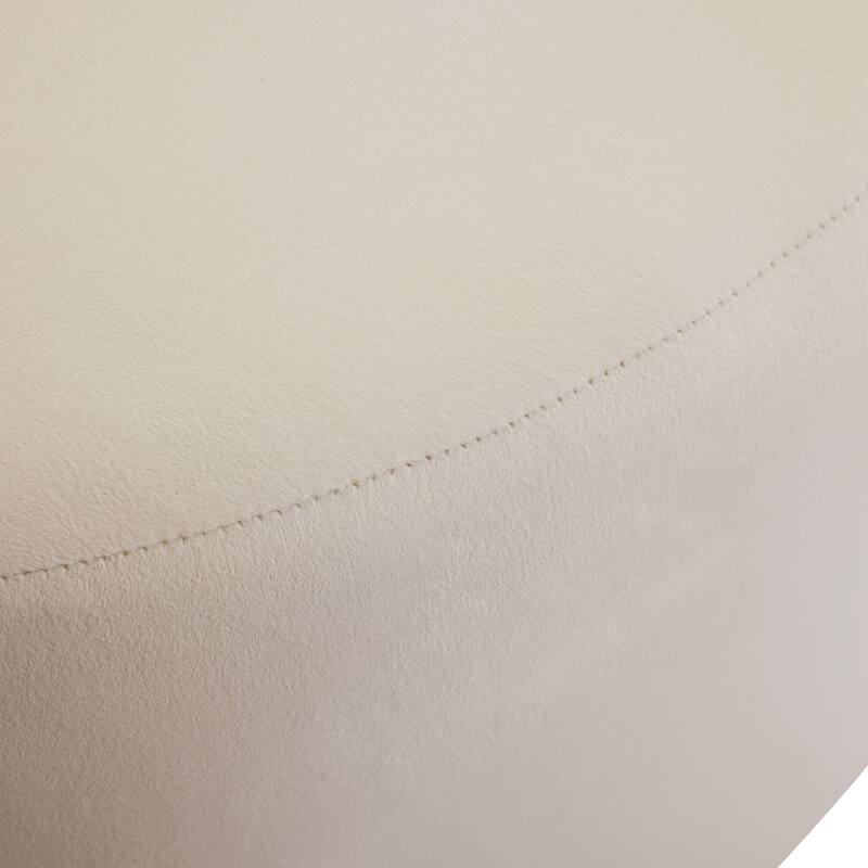 Upholstered Round Ottoman,PU Leather