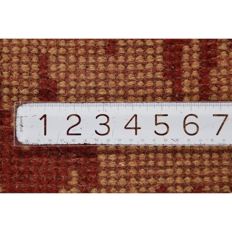 Hand Knotted Oriental 100% Wool Carpet Modern Geometric Oranges & Rust Moroccan Area Rug - 13' 4'' X 10' 0''