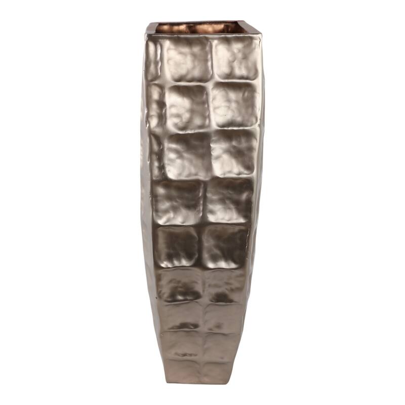Aluminum Planter Textured Geometric Tapered Square Modern Accent