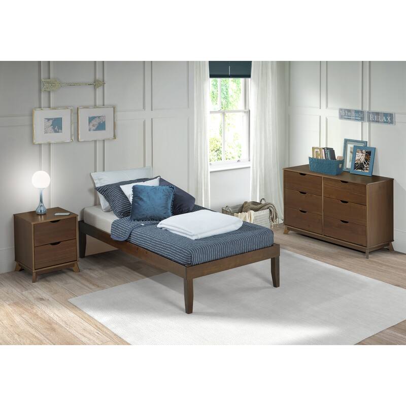 Purcell Solid Wood Platform Bed Frame - Walnut - Twin
