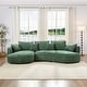preview thumbnail 48 of 59, Contempory Curved L-Shaped Sectional Sofa with Chaise – Extra Wide White Upholstered Luxury Lounge
