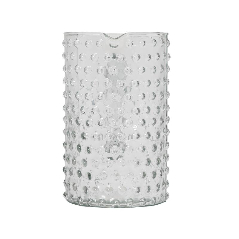 Hand Blown Glass Hobnail Pitcher - 6.8"L x 4.3"W x 7.3"H