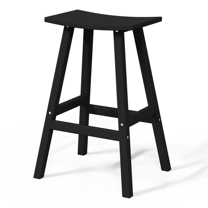 Laguna Hdpe All Weather Outdoor Patio 29" Saddle Seat Bar Stool (Set Of 3)